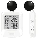 熱中症対策 温度計 【 熱中症指数計 黒球式 アラームでお知らせ 】黒球式熱中症計 温湿度計 時計付き 熱中症指数 WBGT アラーム 室内 屋外 デジタル