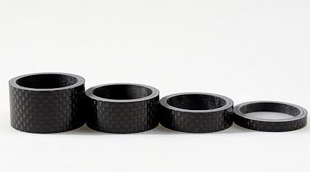 JRFOTO Carbon Fiber BIKJRFOTO Bicycle Headset SPACERS 1 1/8" Set STEM Set 5-10-15-20mm 4 pcs CC01