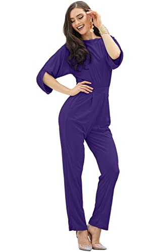 Image of KOH KOH Womens Short Sleeve Semi Formal Cocktail One Piece Jumpsuit Romper