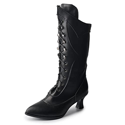 Bottes mi-mollet confortables pour mollets larges ou fins grâce au laçage et talon 6cm