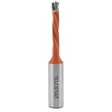 TANOMATE 5mm Diameter Carbide 3 Flute Drills Brad Point Boring Bit, 5mm Dia × 70mm Long × 10mm Shank Left Hand