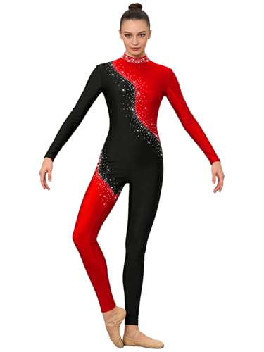 Combinaison danse moderne extensible et respirante avec ornements brillants