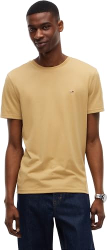 Tommy Jeans Herren-T-Shirt, kurzärmelig, Rundhalsausschnitt, Beige (Sandy Beige Htr), XXL – Ansicht 1