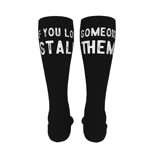 If You Love Someone Stalk Them Knee High Socks For Women Long Tube Socks Athletic Compression Socks Unisex High Socks Girls4