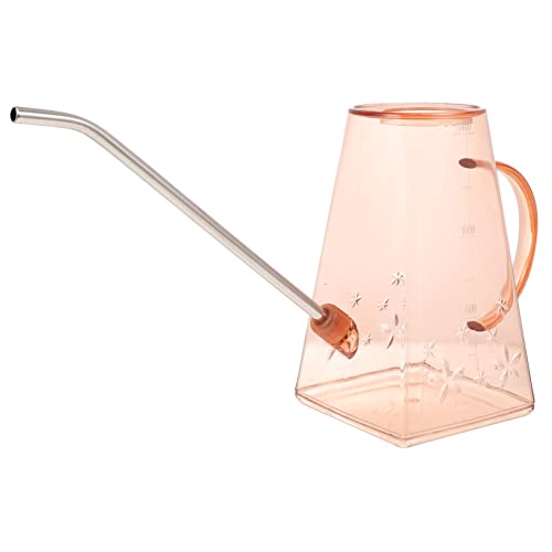 ROMISBABA Regadera de Jardín Transparente con para Plantas de Interior y Exterior Jarra de Riego Inoxidable con Diseño Visible Color Rosa