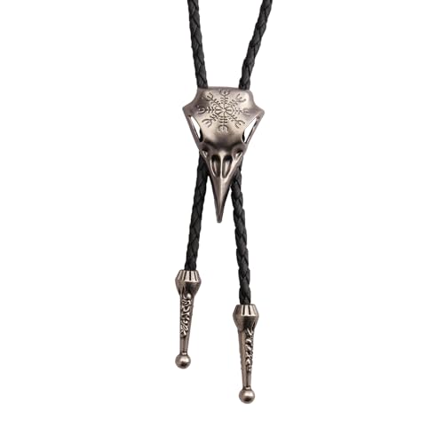 Image of Jeilwiy Bolo Tie for Men Western Cowboy Tie Necklace Gold Bolo Tie Leather Necktie Halloween Tie Accessories for Women