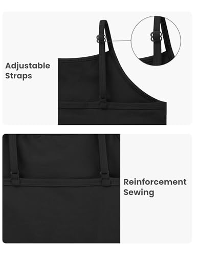 Auranso Girls Undershirts 5 Pack Toddler Camisole Cotton Adjustable Straps Sleeveless Cami Dance Tank Tops for Girls2