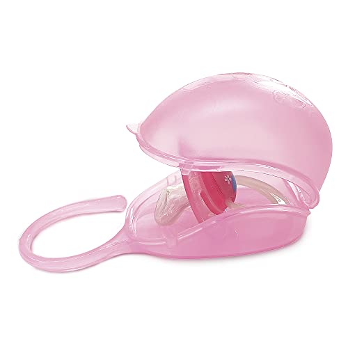 Adoleta Bebê Porta-Chupetas Rosa Translucido