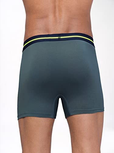 Image of TECHNOSPORT Men's Colorblock Trunks Underwear with ElastoLITE 4 Way Stretch Lightweight Breathable Moisture Wicking Soft Anti Odour Anti Microbial Comfort Fit Boxer Briefs Innerwear for Men