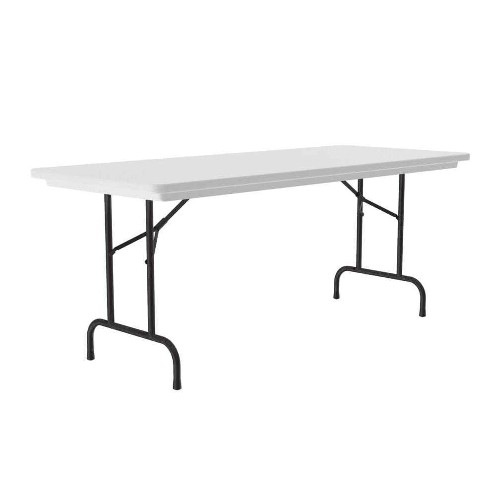 Correll 30"x72" Commercial Folding Table, Gray Granite Light Weight, Waterproof, Virtually Indestructible Blow Molded Plastic Top, Steel Ladder Frame, Made in The USA