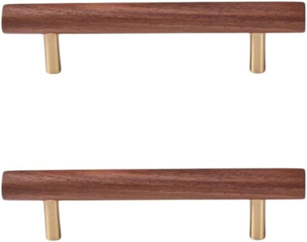 Dresser Knobs 2Pcs Beech Black Walnut Ash Wood Original Color Wardrobe Drawer Cabinet Wooden Extended Door Handle 128Mm Beech