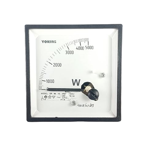 Image of YOKINS 96x96 mm Analog Wattmeter Single Phase 5000W (Black)