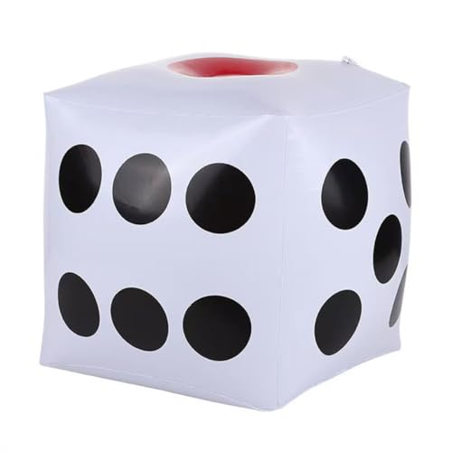 Inflatable Dice with Red Dots, 2-Pack Large Dice for Adult Party Games, Indoor and Outdoor...