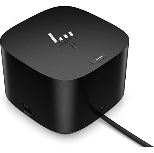 HP Estación Thunderbolt G4 280 W con cable combo - (Puerto USB-C, VGA, Puerto de Adaptador de CA, Puerto Ethernet, DisplayPort, Longitud del Cable 0,8mm) Color Negro