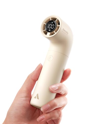 Aecooly Portable Handheld Fan, Powerful Turbo Mini Fan, 16500 RPM High Speed Aero, 14H Max Cooling Time, 5 Speeds Pocket Rechargeable Personal Small Travel GIfts for Women Men -Beige