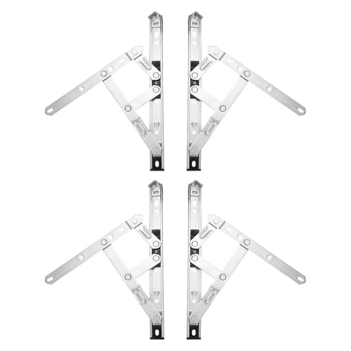 uxcell 4Pcs Casement Window Hinge, 10-inch Stainless Steel Friction Stay Hinges Duty Concealed Hinge...