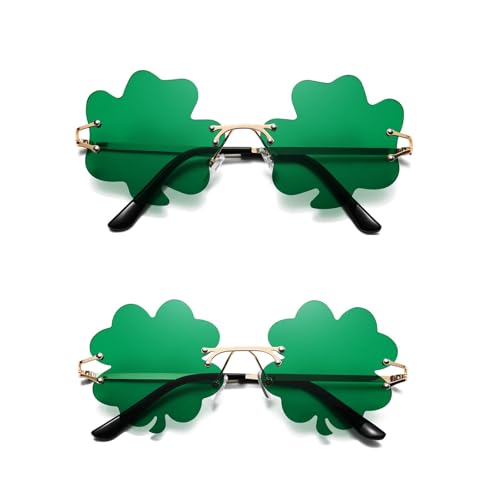 Lunettes trèfle Saint-Patrick vertes pour fête irlandaise et déguisement de groupe