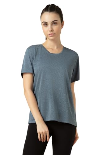 Image of Van Heusen Women's Polyester Relaxed Fit Pro Active Anti Bacterial Sports T Shirt - Relax Fit, Round Neck, Short Sleeve