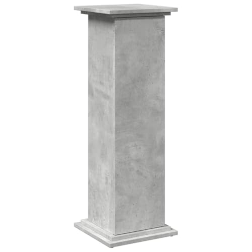 vidaXL Pedestal Expositor con almacenaje Gris hormigón 31x30x90 cm, Vitrina, Pedestal de exposición, Mesa Auxiliar, Armario de exposición, Pedestal
