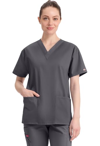 Image of Dickies EDS Signature Scrubs Tops for Women V-Neck Modern Classic Fit