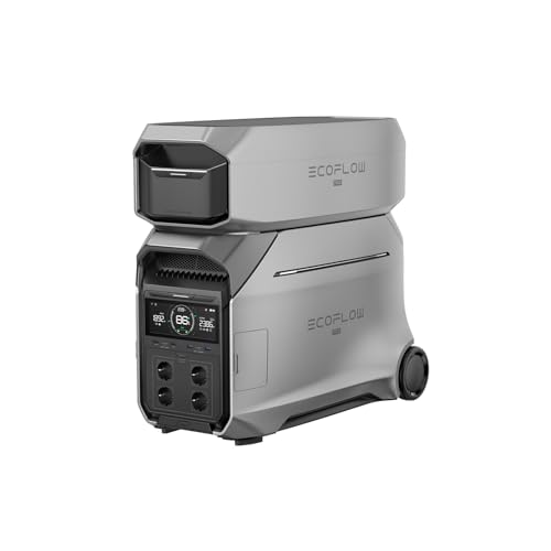 EF ECOFLOW DELTA PRO 3 Tragbare Powerstation mit Zusatzakku, 8kWh AC-Ausgang, 230V 4000W AC-Ausgang, Solargenerator für Zuhause, Camping, Wohnmobile und Reise (Generalüberholt)
