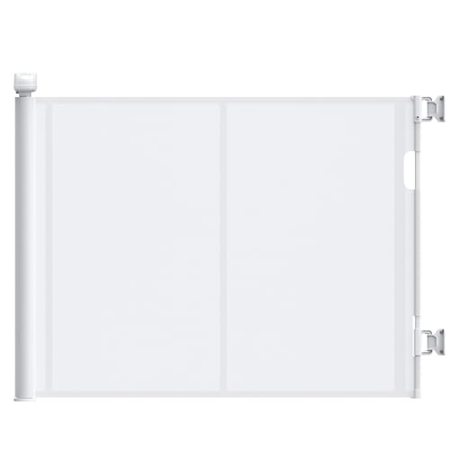 Luvore Puerta Seguridad Bebé Extensibles, 140cm Barrera Seguridad Niños Escalera Retráctil para Escaleras, Pasillos, Interiores y Exteriores Blanco