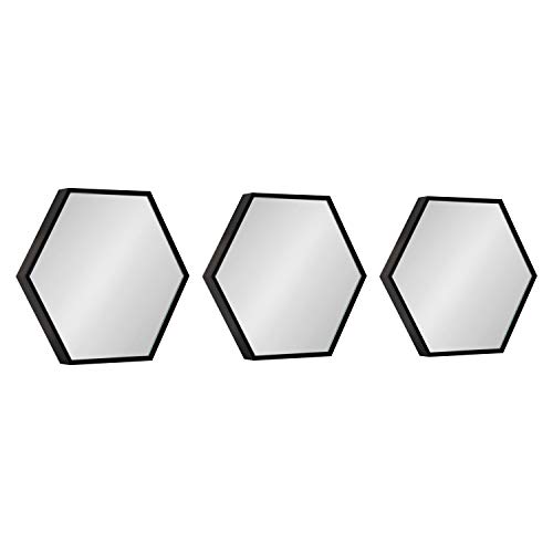 Kate and Laurel Rhodes Modern Hexagon Wall Mirror Set, 3