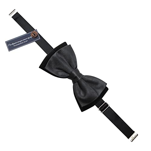 Image of Peluche Solid Twining Black Bow Tie