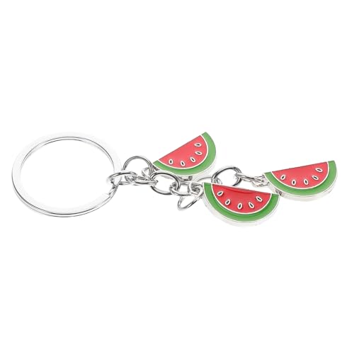 VILLCASE Llavero Metálico de Rodajas de Sandía Mini Colgante Decorativo para Bolso y Llaves Diseño Veraniego y Original Accesorio Portátil para Mujeres y Niñas