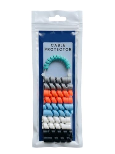 Image of Spiral Cable Protector, 150cm Plastic Cord Organizer for Charging Cables, Headphone and Charger Wire Protection Cover, Universal Device Compatible (1 Set (10 Pieces))