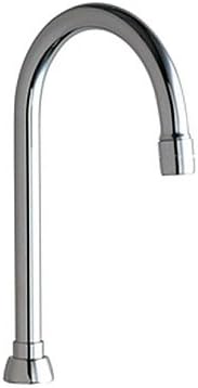 Chicago Faucets GN2AE3JKCP 5-1/4-Inch C-C Rigid/Swing Gooseneck Spout with Aerator Outlet, Chrome