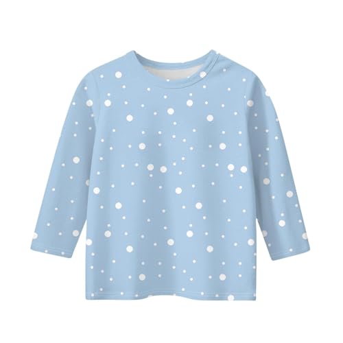 Toddler Girls 3/4 Sleeve Crewneck Shirts Summer Tops Cute Polka Dots T Shirts Blouses Trendy Preppy Clothes for Teen Girls