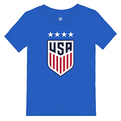 Icon Sports Officially Licensed US Women's National Soccer Team Cotton T-Shirt - Unisex Toddler & Little Kid - USSF383TCT Blue 5/6