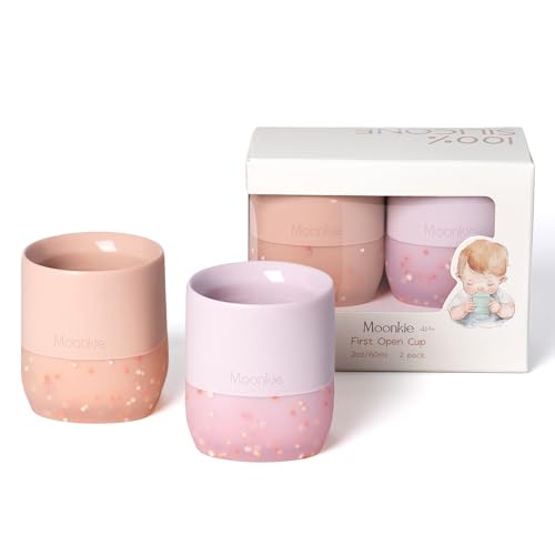 Moonkie Trinklernbecher, 2er-Pack Schnabeltasse Baby Silikon,...