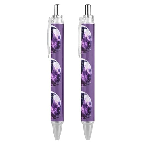 Bolígrafos de oficina Moon and Raven con punta de 0,5 mm y sistema retráctil, lote de 4