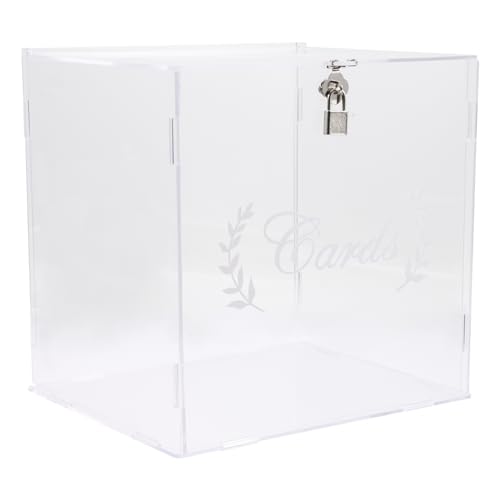 VILLCASE Rustic Ballot Box Wedding Card Boxes Acrylic Message Box for Birthday Party Dec