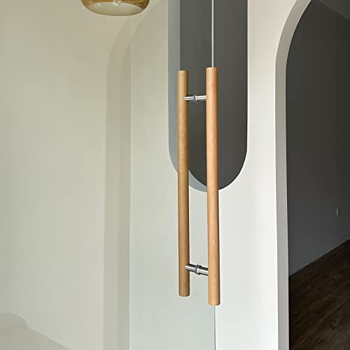 Poignée de porte de grange en bois double face pour entrée de magasin