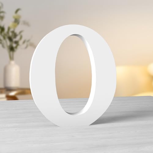 Aruatu 8 Inch White Wood Letters Unfinished Wood Letter for Wall Decor Decorative Standing Letters Large Letter for wall Decoration for Craft Home Party Projects (O)