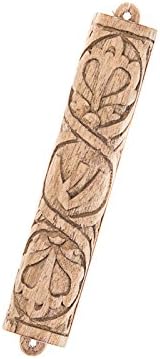 Mezuzah for Jewish Home. Exotic Cempaka Wood, Hand Carved, Bali. 4.0" x 11/16"