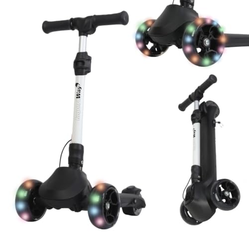 Patinete 3 Rodas Infantil 130w Elétrico Com Luzes Preto