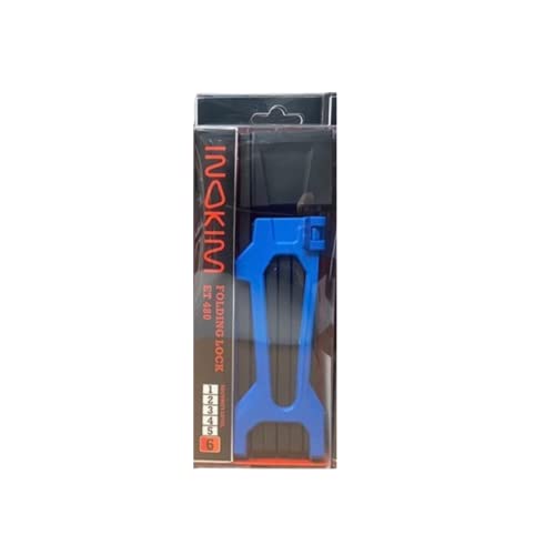 Inokim Folding Bike Lock, Electric Scooter Locks Anti Theft, Heavy Duty Cut Resistant E Bike Lock, 34 Inch Long Compact Secure Foldable Bicycle Chain Lock With Mounting Bracket (Blue) #TOP4