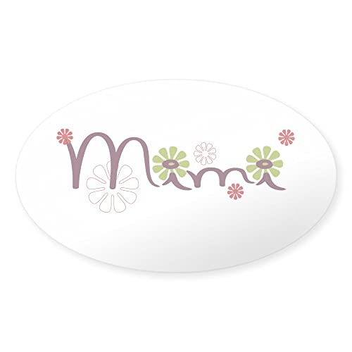 CafePress Mimi with Flowers Oval Bumper Sticker, Euro Oval Car Decal