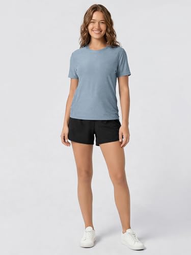 Image of ODODOS Women's Performance Cropped Tee Ultra Soft odSTRATUM Tech Short Sleeve Relaxed Top Crew Neck T-Shirts