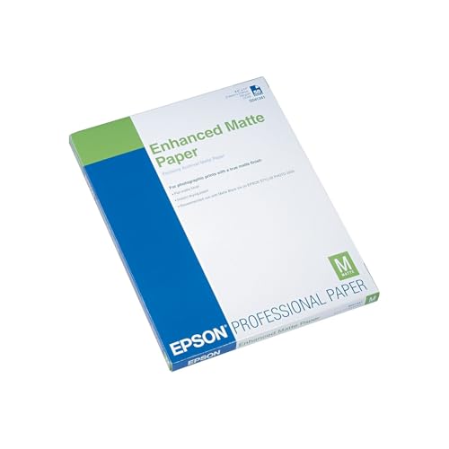 Epson Ultra Premium Presentation Paper MATTE (8.5x11 Inches, 50 Sheets) (S041341),White