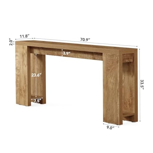 Rustic 70.9-Inch Farmhouse Console Table