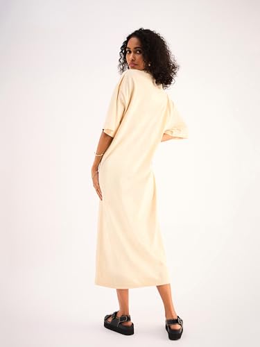 Image of SASSAFRAS Women Beige Oversized T-Shirt Dress -XXL