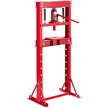 Hydraulic Shop Press, 12 Ton H-Frame Garage Floor Shop Press Adjustable Hydraulic Press with Press Plates, Red