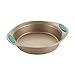 Rachael Ray Cucina Bakeware Set Includes Nonstick Bread Baking Cookie Sheet and Cake Pans, 5 Piece, Latte Brown with Agave Blue Grips