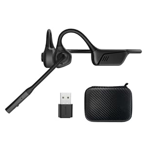 ZIOCOM Kopfhörer mit Luftleitung, Open-Ear-Kopfhörer mit Mikrofon und Geräuschunterdrückung, aptX-LL Bluetooth Wireless Headset mit USB-A-Dongle, kompatibel mit PS4 / PS5 / PC（Nicht für Teams）