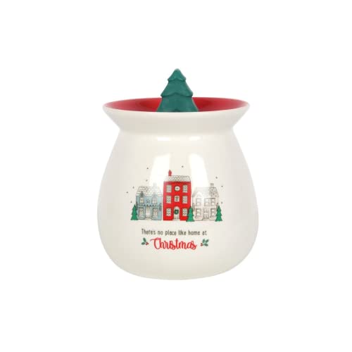 Elegant White Ceramic No Place Like Home Wax Melt Burner Gift Set, 11cm x 10.5cm (1 Pc.), Premium Design & Stylish Appeal